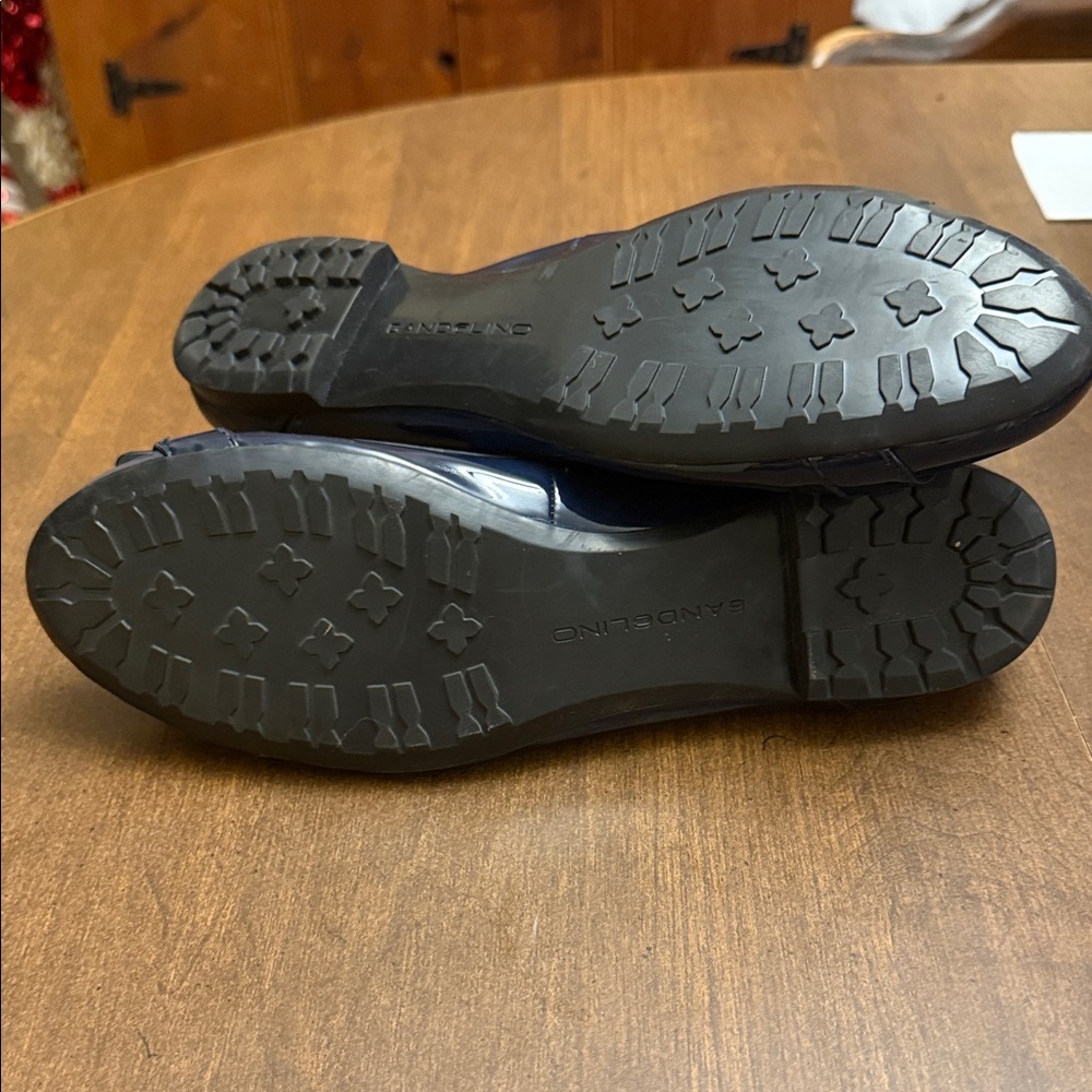 Bandolino Glossy Navy Flats with Silver Buckle - Picture 4 of 5